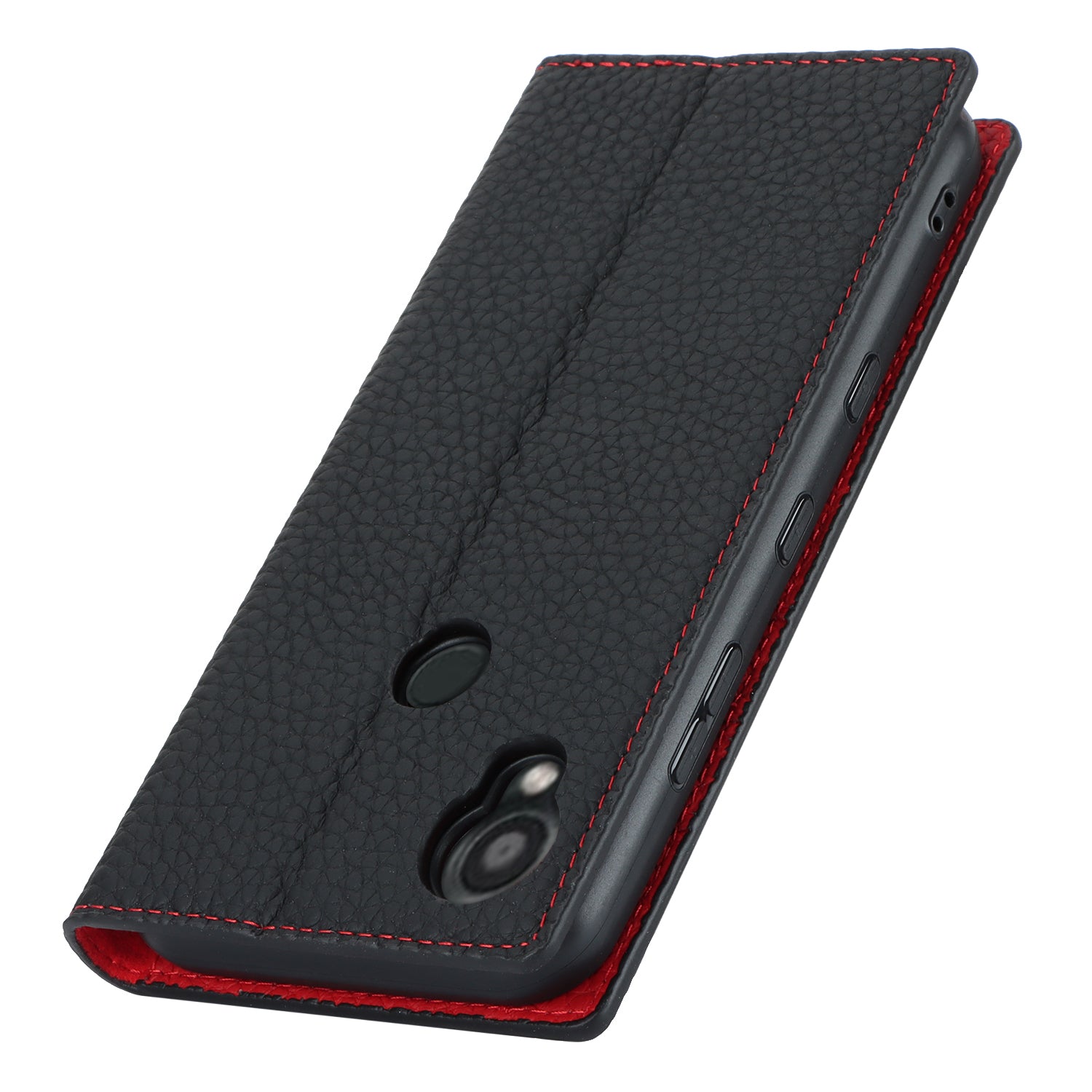 Wallet Cover for Kyocera Digno SX3 KYG02 Litchi Texture Genuine Cow Leather Phone Stand Case with Strap - Black Wallet Cover for Kyocera Digno SX3 KYG02 Litchi Texture Genuine Cow Leather Phone Stand Case with Strap - Black
